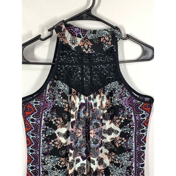 Xhilaration Women’s Sleeveless Mini Halter Dress Black Multicolor Size Small - Picture 5 of 9